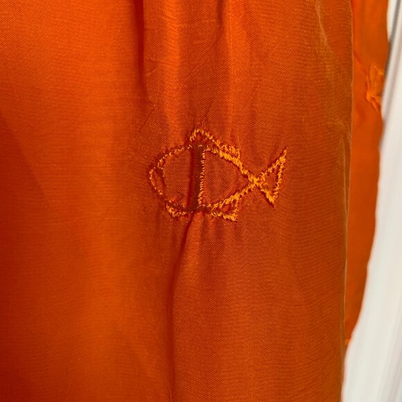 Johnny Was T-shirt Sleeveless Tank Maxi Dress 100% Cotton Orange Size M - Picture 10 of 14